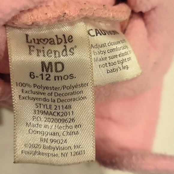 Luvable Friends Pink Fleece Baby Booties Size 6-12 Months - Picture 2 of 9